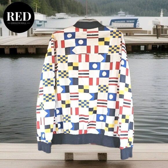 Nautica Multicolor Water Wind Resistant Stretch Bomber Jacket - Men's Size XL - Picture 2 of 12
